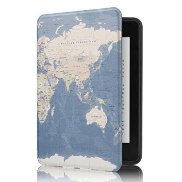 Imagem de Capa Novo Kindle Paperwhite à prova d’água WB® Ultra Leve Auto Hibernação Fecho Magnético Mapa Mundi