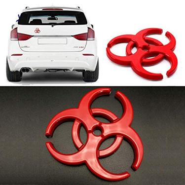 Imagem de HINSCR Adesivos Resi dent Ev il Biohazard Auto Metal Emblem Umbrella Corporation Decalques de liga de zinco banhados a várias camadas The Strain 3D adesivo de carro 2 pçs/conjunto (vermelho-6 cm)