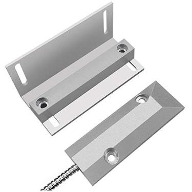 Imagem de Interruptor magnético de contato com porta de garagem com fio resistente Sensor NC com suporte ajustável