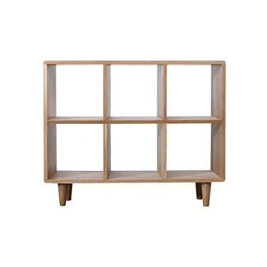 Imagem de KIZQYN Estante de madeira estante de livros de armazenamento de sala de estar armário de armazenamento estante de chão com pés estante (cor: A, tamanho: retângulo)