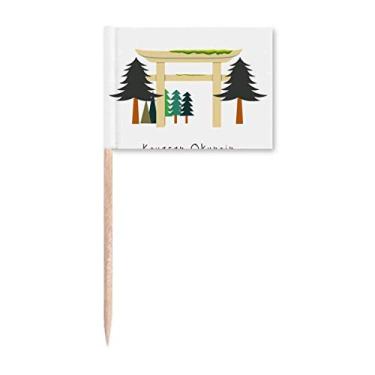 Imagem de Marcador de palito de dente japonês Koyasan Okunoin local Topper Decoração de festa