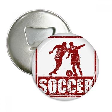 Imagem de Emblema multifuncional com ímã de geladeira, jogador de futebol americano, pegador de garrafas de futebol vermelho