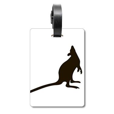 Imagem de Etiqueta de bagagem com desenho de animal canguru preto etiqueta de etiqueta de bagagem, Multicolorido.