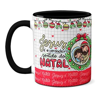 Imagem de Caneca Natal É Tempo De Partilhar Amor Jesus O Sentido Natal (Preta)