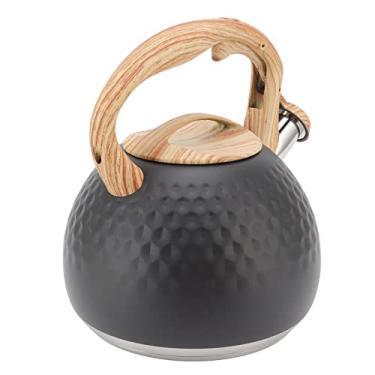 Imagem de Chaleira de chá com apito, cabo de fogão 3L durável apito chaleira para casa (preto)
