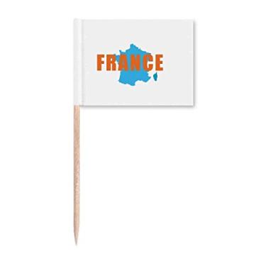 Imagem de Mapa Europeu Torre França Palito de Dente Bandeira Marcador Topper Decoração de Festa