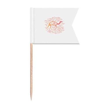 Imagem de Camels Walk Desert Lines Art Deco Presente Fashion Palito de Dente, Marcação de Etiquetagem para Festa Bolo Comida Prato de Queijo