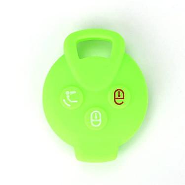 Imagem de YJADHU Capa de silicone para chave de carro com controle remoto flip, apto para Mercedes Benz Smart City Coupe Cabrio Crossblade Fortwo Roadster K Forfour, verde