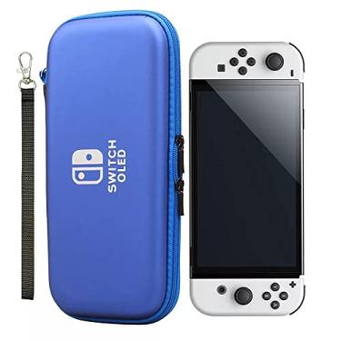 Imagem de Case Compátivel Com Nintendo Switch Oled, V1, V2, Bolsa Estojo Proteção Viagem Azul