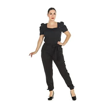 Imagem de Conjunto Scrub Princesa Feminino Preto Two Way Acinturado Jogger Profissional para Saúde e Estética