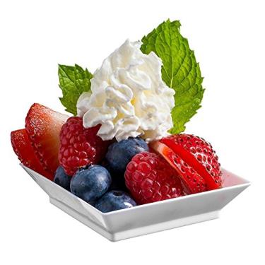 Imagem de Mini pratos de sobremesa Zappy Square de 6 x 6 cm - 100 pratos de plástico rígido descartáveis para pequenas amostras de sabor, Branco, 1