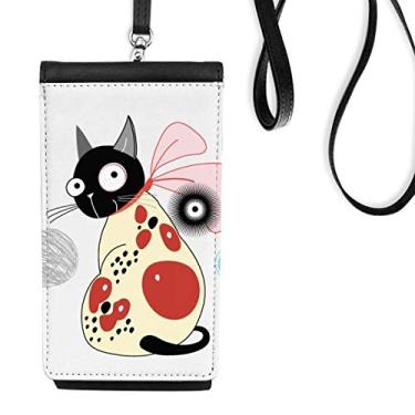 Imagem de Animal Pet Lover Carteira de celular para gatos com bolso preto