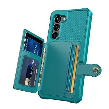 Imagem de Capa Carteira com Porta Cartão Embutido para guardar Cartões de Crédito, Documentos e Dinheiro para o Samsung Galaxy S23 Plus - Tela 6.6 Cor: Verde