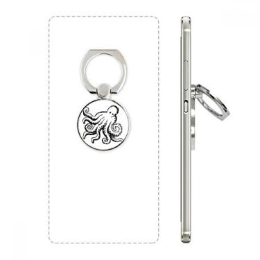 Imagem de Suporte de anel de telefone com ilustração de desenho de polvo Marine Life