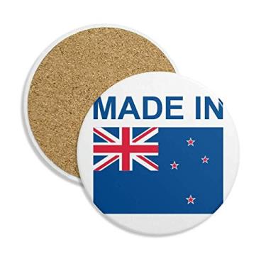 Imagem de Porta-copos de cerâmica Made in New Zealand Country Love porta-copos com pedra absorvente para bebidas presente 2 peças
