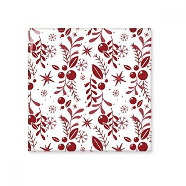 Imagem de Decalque brilhante de azulejo de cerâmica com padrão de decoração branco vermelho de Natal