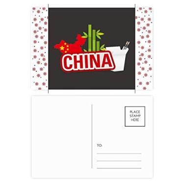 Imagem de Mapa da China Bambu Red China Town Natal Natal Flor Celebração Cartão Postal Bênção Cartão Postal