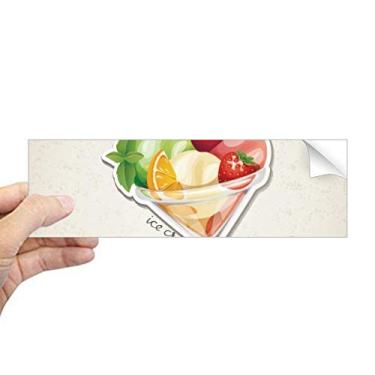 Imagem de DIYthinker Adesivo retangular de para-choque com laranja cereja morango fruta doce sorvete doce decalque para janela