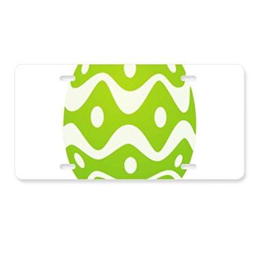 Imagem de DIYthinker Etiqueta de aço inoxidável para decoração de placa de licença com design de ovo de páscoa