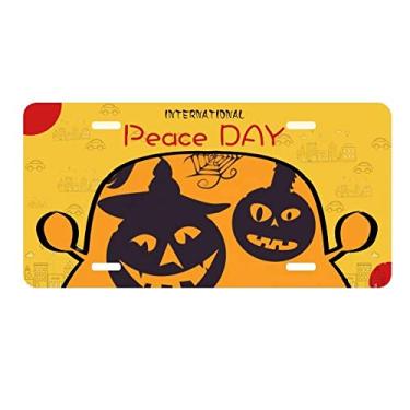 Imagem de DIYthinker Placa de carro Halloween Pumpkins Candles Cobwebs Placa de carro Decoração Dia da Paz