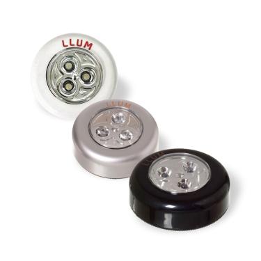 Imagem de Luminaria Residencial Luz Noturna Led Button 3leds C/Pilhas - LLUM | Branco