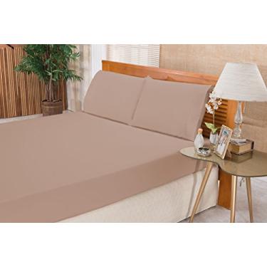 Imagem de Jogo Lençol Elegance Bia Enxovais Cáqui Casal Tecido