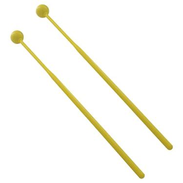 Imagem de 2 Peças de Sino Instrumentos de Percussão Baquetas de Xilofone para de Madeira, Amarelo