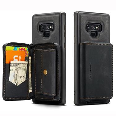 Imagem de Caso de capa de telefone de proteção Capa tipo carteira destacável 2 em 1 para Samsung Galaxy Note 10+, capa traseira de couro fina à prova de choque, capa carteira com zíper protetor de suporte magné
