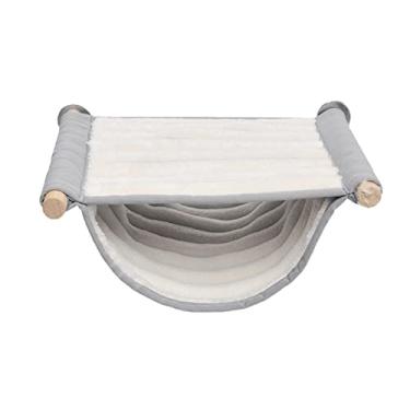 Imagem de Baoblaze Casa de ninho de pássaros rede de papagaio cama de dormir barraca brinquedo de inverno quente pássaro pendurado rede gaiola de pássaro poleiro suporte para periquitos Lovebird, cinza P, conforme descrito