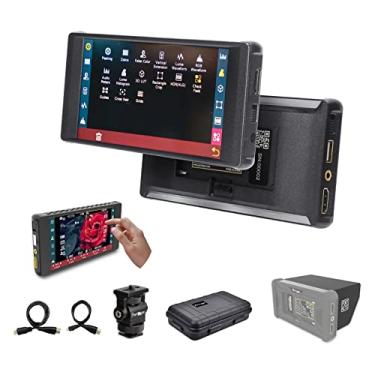 Imagem de Portkeys PT6 5.2'' DCI-P3 IPS Touchscreen DSLR Monitor de campo na câmera com entrada 4K HDMI 30p, saída 1080P 60 HDMI, saída 3D LUT, quadro de pico, recorte de imagem, efeito de estiramento (vertical)