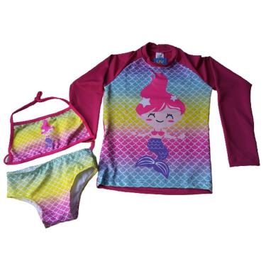 Imagem de Kit Biquini + Blusa de Proteção Personagens