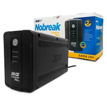 Imagem de Nobreak 1000VA NHS Compact Plus 4, Bivolt Aut., S/220V, Bat. 2x7Ah/12V, 8 Tomadas - 90.B1.A01001