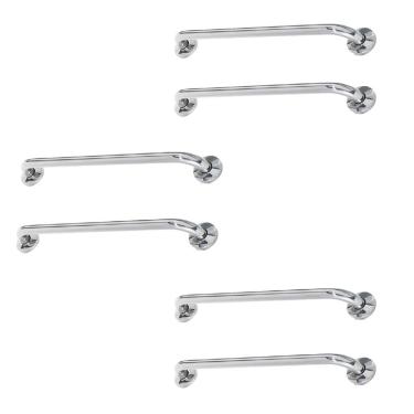 Imagem de Alça de Apoio Barra Inox 60cm Kit 6 Unidades Segurança Acessibilidade Idoso Gestante Ca...