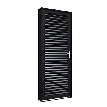 Imagem de Porta de Aço de Giro Laminada 215x76cm Facilitá Lucasa Preto