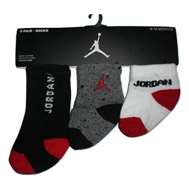 Imagem de Meias infantis Nike Jordan, 3 pares, tamanho 06 12 meses