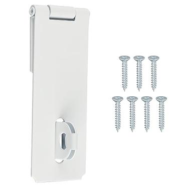 Imagem de Fecho de porta com fechadura de segurança para fechadura de porta de aço inoxidável Alise espesso e pesado, 5 Inch, White Finish