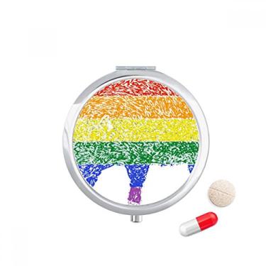 Imagem de Caixa de comprimidos de bolso com pintura de porco lésbica, arco-íris gay, caixa de armazenamento de medicamentos, dispensador de espelho para presente