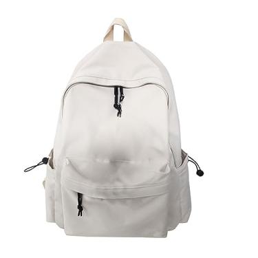 Imagem de Mochila escolar feminina casual viagem escolar 14 polegadas mochila para laptop para mochila de couro pequena bolsa para, Branco, A, Mochilas