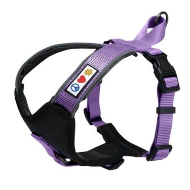 Imagem de Pawtitas Peitoral refletivo para cães - acolchoado, controle confortável para caminhadas ou corridas - orquídea, G