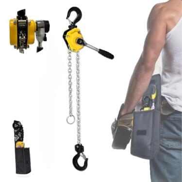 Imagem de Talha de bloco de corrente portátil, equipamento de elevação doméstica, 0,25-1,5T/3M, alavanca que economiza trabalho, polia de corrente com ganchos, talha de corrente, alça antiderrapante-0.25t