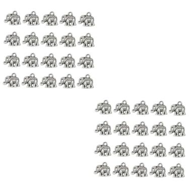 Imagem de NUOBESTY 40 Peças brincos antigos pendentes para pulseiras pingentes de liga pingente de elefante brincos de prata encantos de pingente DIY pingente de liga vintage fivela pingente