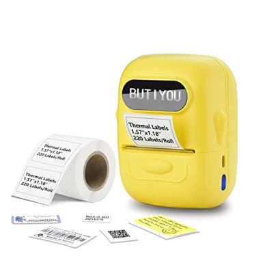 Imagem de Impresora de etiquetas BUTIYOU P50, impresora térmica portátil Mini Bluetooth inalámbrica para código de barras, dirección, ropa, pequeña empresa, hogar (amarillo)