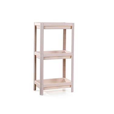 Imagem de Prateleira de chuveiro, multicamadas brancas de plástico destacável prateleiras de armazenamento para banheiro cozinha quarto (cor: branco, tamanho: quatro)