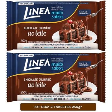 Imagem de Chocolate Ao Leite Culinário Linea 250G - Kit C/ 2 Unds
