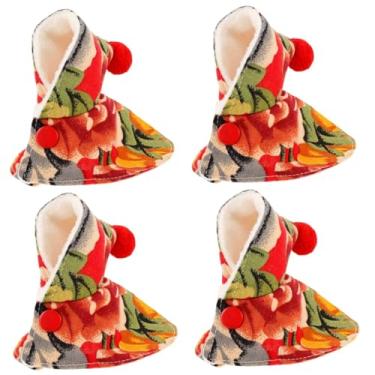 Imagem de GANAZONO 4 Pcs roupa de papagaio roupas adereço de cosplay de festa roupa de festa acessório papagaio grande flor capa casaco decorar pele de tigre veludo vermelho
