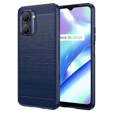 Imagem de Capa de celular para Realme C30, fibra de carbono refinada, anti-queda, anti-impressões digitais, proteção total