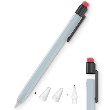 Imagem de LJFLYXRI Compatível com capa de silicone Apple Pencil 2ª geração, prevenção de enrolamento, sensação de silicone confortável perfeita com capa protetora de clipe de caneta com ponta de substituição e
