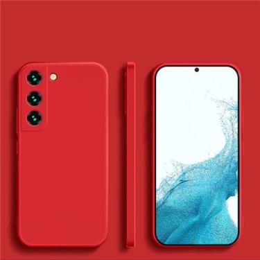 Imagem de Capa quadrada de silicone líquido para samsung galaxy, s23 s 23 s22 ultra plus s23plus s23ultra capa macia, vermelha, para s23 ultra
