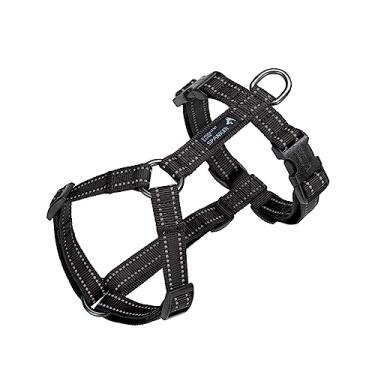 Imagem de EXCELLENT ELITE SPANKER Peitoral para cães sem puxar colete refletivo de nylon em forma de L ajustável, fácil para animais de estimação de raças pequenas, médias e grandes, adestramento de caminhada, preto e vermelho (preto-GG)