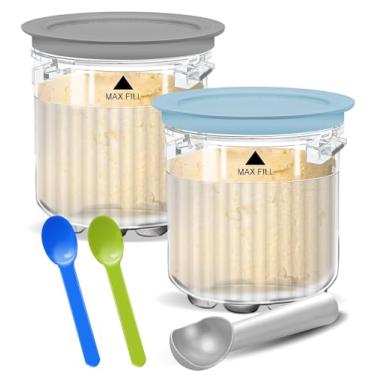 Imagem de Garrafas e tampas Creami Breeze para Ninja, copos de 473 ml, recipientes de armazenamento, latas, acessórios de substituição para NC100 NC200 NC201 CN205A sorveteira hermética livre de BPA pode ser